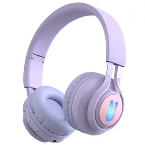 Headphone Bluetooth Anak, Headset Stereo Nirkabel Kartu TF Bluetooth Gaming BT06C + RGB