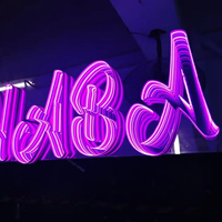 Enseigne lumineuse LED personnalisée avec votre texte, effet miroir infini, lettres en relief 3D, effet abysse, pour bar, boîte de nuit, magasin de luxe