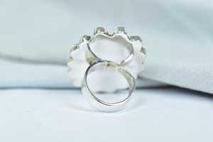 Handmade White Buffalo Aurora Opal Sterling Silver <b>Adjustable</b> <b>Ring</b> Natural Gemstone Jewelry for Women Wholesale - Product Image 2