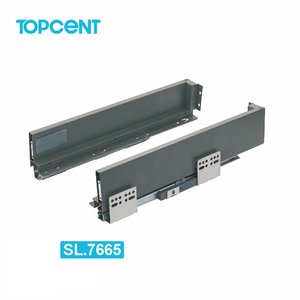 TOPCENT Soft Closing Full Extension Slim Tandem Box Kitchen Drawer Slides Double Wall Drawer