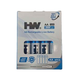 סוללות ליתיום-יון AA <span class=keywords><strong>14500</strong></span> נטענות ב-USB-C, 3800 מיליוואט-שעה, 1.5 וולט, פלט קבוע - Product Image 2