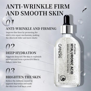 Suero Facial Hidratante con Ácido Hialurónico y Platino Antiarrugas, Botella Plateada, Aceite de Emú, Vitamina C, Aloe Vera y Perla - Product Image 2