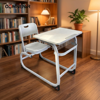Ensemble de bureau et chaise pour étudiants en gros, mobilier scolaire individuel, logo, couleur et taille personnalisables disponibles