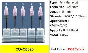 Punte per unghie in ceramica rosa fiamma frese per attrezzature per Manicure strumenti per rimuovere la CO-CB025 di smalto per unghie - Product Image 3