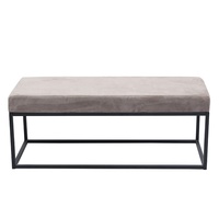 Chaise de salon moderne, 1 pièce, avec Base en métal, banc avec rembourrage en velours bleu