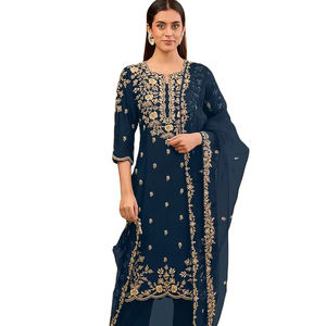 Fox Georgette Heavy bordado trabajo paquistaní Salwar colección de trajes - Product Image 1