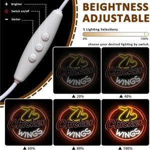 Letreros de Alas de Pollo, Luces LED de Neón Atenuables, Alimentadas por USB, Luz Ambiental, Decoración para Escaparates, Luz Indicadora de Calle, Personalizadas - Product Image 3