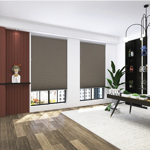 ستائر كهربائية مربعة بتصميم خلية النحل، ستائر نهارية وليلية للحماية من الشمس لغرف النوم، ستائر تعتيم بتصميم خلية النحل باللون الأسود - Product Image 5