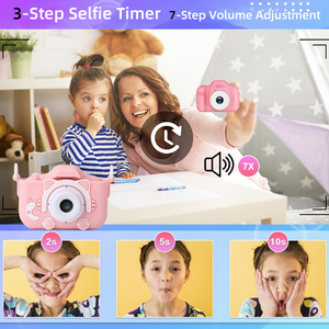 Oem מיני מצלמת וידאו לקטנטנים ילדים 1080p hd 2.0 "השפתיים מסך נשלף סיליקון נשלף שרוול microsd MP3 מסתובב צעצוע - Product Image 4