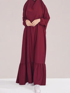 WD655イスラム教徒の祈りのためのヒジャーブ長いアバヤドレスのジルバブスカートのための最新のワンピースドバイスタイル - Product Image 6