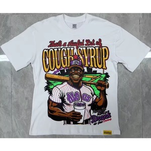 T-shirt pour homme de haute qualité en coton 100% crocheté avec impression numérique, style streetwear, coupe ample - Product Image 4