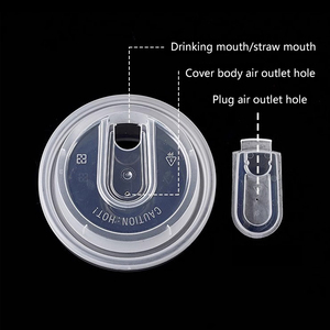 Hot bán không tràn cứng dùng một lần <span class=keywords><strong>PP</strong></span> Cốc nhựa có nắp đậy cho cà phê sữa trà đồ uống - Product Image 2