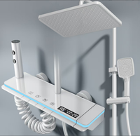 Ensemble de douche thermostatique à effet pluie haute pression 4 fonctions avec interrupteur à touches piano et affichage numérique LED, idéal pour les salles de bain d'hôtel - Nouveauté 2026, Vente Flash
