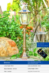 Lampe solaire de jardin LED avec abat-jour en verre bronze, IP65 résistant à l'eau, lumière du jour 5000K, CRI 90, faisceau de 60°, avec détecteur de mouvement - Product Image 5