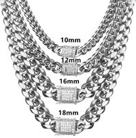 Chất Lượng Cao Phóng Đại Thép Không Gỉ Mạ Vàng Miami Cuban Liên Kết Chuỗi Nặng Mens Hip Hop Vòng Đeo Tay Set