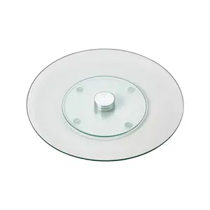 Customized Size Turntable Glass Serving Tray Tempered Glass Lazy Susan