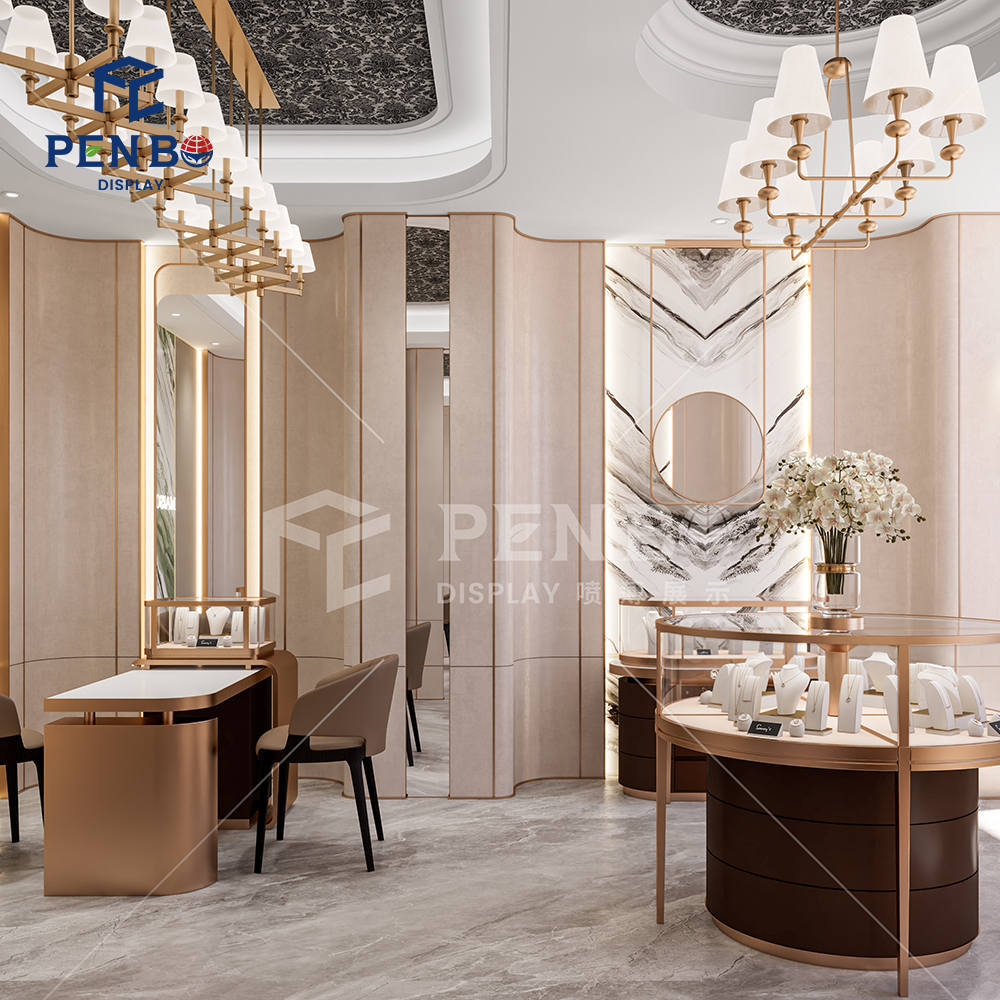 Gold Jewellery Shop Interior Design Luxury Style
