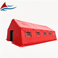 Tente gonflable isolée rouge pour pompiers, portable, imperméable en PVC, abri d'urgence pour secours médical et interventions en cas de catastrophe, tente de commandement