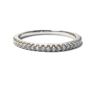 Bijoux OEM Hong Kong – Or blanc massif 18 carats de haute qualité avec diamants véritables – Bague fine classique pour femme, idéale pour mariage et anniversaire - Product Image 1