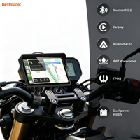 Bestsonic Pantalla Táctil de 5'' para Moto, Android Auto, Carplay, GPS, Bluetooth, Pantalla Inalámbrica CarPlay, Navegación Segura Bajo la Lluvia o Bajo el Sol