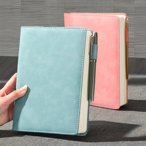 ปกสมุดโน๊ตหนังแข็ง80แผ่นแบบหลวม A5/A6สำหรับนักเรียนธุรกิจสำนักงานโรงเรียนใช้ด้วยสายรัดยืดหยุ่น - Product Image 2