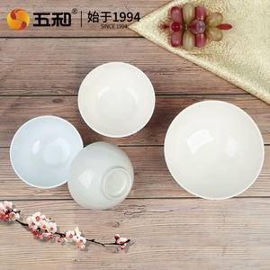 Wuhe Melamine Bowls Imitation Porcelain Rice Bowl Drop Resistant Catering Fast Food Breakfast Shop Wholesale - Product Image 1