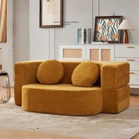 Sofá Cama Vintage de Dos Plazas, Compacto y Plegable, Nuevo Modelo para Apartamentos Pequeños, Sala de Estar o Dormitorio, Sofá Modular de Esponja de Doble Uso