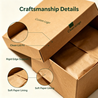 Boîte cadeau télescope en kraft personnalisée, acceptant les commandes d'échantillons, boîte recyclable pour emballage cadeau haut de gamme et cosmétiques