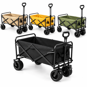 Chariot de camping pliable à quatre roues grande capacité, chariot utilitaire portable pour le camping, les courses, les voyages, les pique-niques et les marchés - Product Image 6