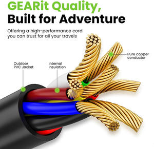 Câble de remorque en cuivre à 7 voies avec boîte de jonction à 7 prises, faisceau de câblage étanche 125V pour remorques et camping-cars, 8 pieds - Product Image 3