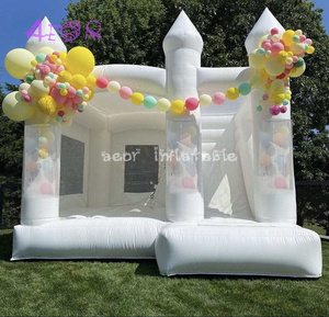 Casa de rebote de boda blanca de Pvc gigante de 3,5 m, castillo hinchable, casa de rebote inflable Moonwalk - Product Image 1