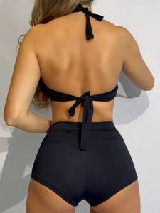 RUS Meilleure Vente Ensembles de Bikini Taille Haute pour Femme, Personnalisables par un Designer, Maillot de Bain Deux Pièces Effet Ventre Plat à Nouer sur le Devant - Product Image 4