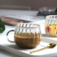 Tasse à café en verre borosilicate de haute qualité, résistante à la chaleur, 400 ml, moderne, portable, avec anse, modèle citrouille, vente en gros