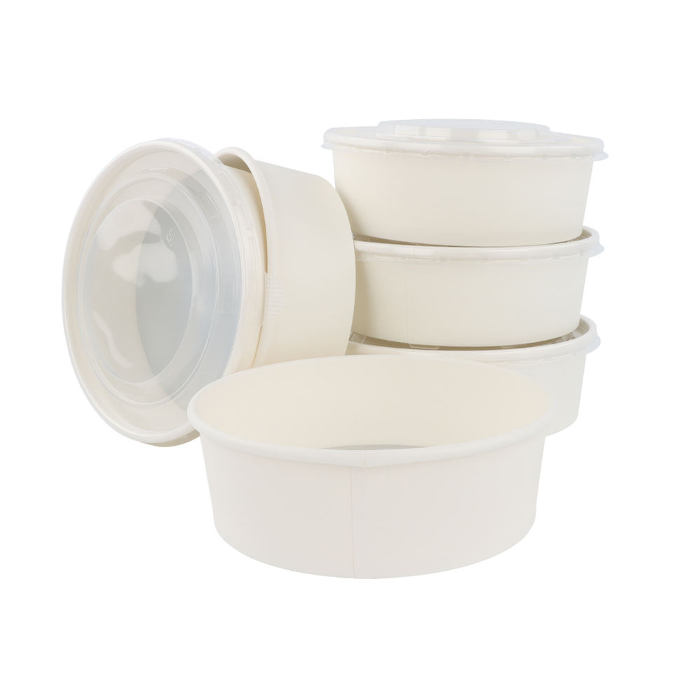 Wholesale Disposable Food Packaging Kraft Paper Soup Cup Salad Bowl Takeaway Packaging for Food