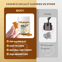 Gomitas de Shilajit con Etiqueta Personalizada, Color y Sabor Naturales, Suplementos de Gomitas de Shilajit Puro con Minerales Traza para Hombres y Mujeres