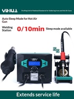 Station de soudage à air chaud Yihua 938BD+ 2-en-1 pour réparation de téléphones portables et d'électronique, fer à souder équivalent 150W haute fréquence