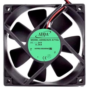 Ventilador Adda AD0824UX A71GL de 80 mm, CC 24 V, con Rodamiento Hypro para Refrigeración de Ascensores - Product Image 1