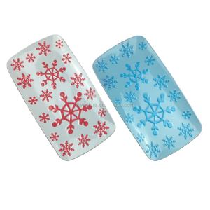 Copo de nieve de plástico tallado promoción postre melamina caramelo bandeja <span class=keywords><strong>para</strong></span> servir <span class=keywords><strong>para</strong></span> Navidad - Product Image 1