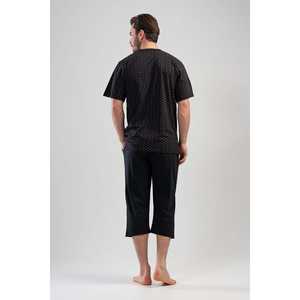 <b>Man</b> Village Printed Capri <b>Pajama</b> <b>Set</b> 100% Cotton Short Sleeve Knitted Sleepwear <b>Men's</b> - Product Image 2