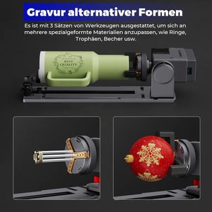 <strong>Rotate</strong> Axis for <strong>Laser</strong> Engraving Machine 4 Lifting Feet for Engraving Cylindrical Objects Spheres Rings Irregular Shapes - Product Image 4