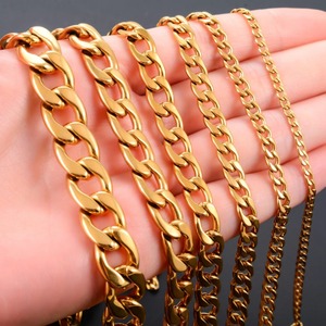 Cadena Cubana de Acero Inoxidable de 3mm-11.5mm para Hombre y Mujer, Estilo Punk, Color Plata y Oro, Gargantilla Metálica, Regalo de Joyería - Product Image 4