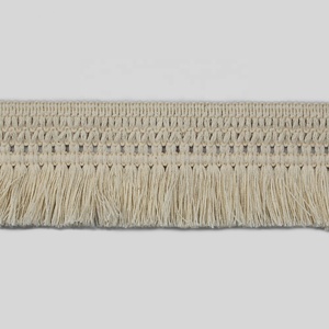 定制6.5厘米米色钩针打结棉流苏条纹装饰地毯地毯家纺 - Product Image 3