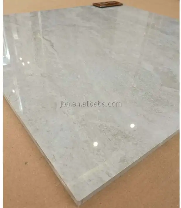 600x600 grey soft polished shiny villa living room polished glazed marble look slab wall tiles