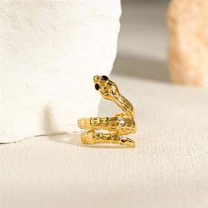 Anillo de Serpiente Ajustable de Acero Inoxidable Impermeable, Chapado en Oro, Joyería de Moda para Mujer - Product Image 5