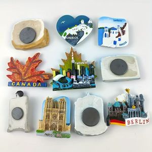 Aimant de réfrigérateur magnétique en résine 3D personnalisé Souvenir de <span class=keywords><strong>voyage</strong></span> du monde Cadeau aimant de réfrigérateur bon marché Canada Grèce Paris - Product Image 2