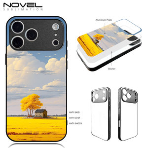 Coque de téléphone vierge en TPU pour sublimation pour iPhone 17 Pro Max, avec cadre de caméra floqué et insert en aluminium, impression personnalisée DIY, antichoc - Product Image 2