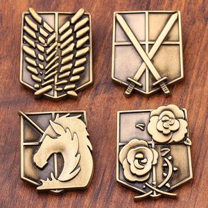 Attack On Titan Anime dibujos animados Metal insignia sombrero broche bolsa accesorios ropa esmalte solapa pines artesanías <span class=keywords><strong>de</strong></span> Metal - Product Image 3