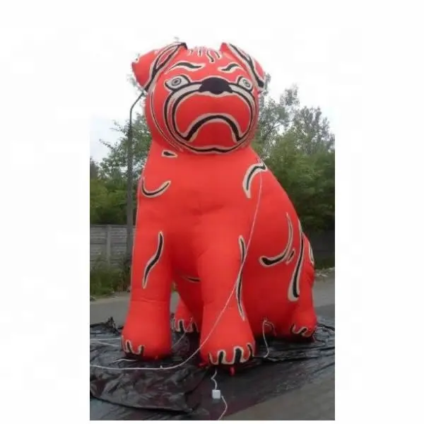 Venta caliente precio de fábrica inflable 3m/4M/5M/6m alto grande PVC rojo perro modelo publicidad para zoológico tienda de mascotas o exposición