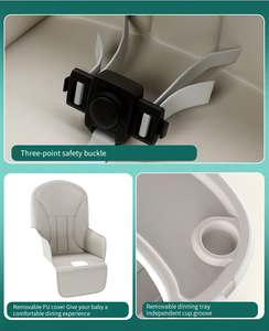 Chaises hautes 3 en 1 en plastique avec plateau pour bébé, nouveau siège, alimentation de sécurité pour bébé 2024 - Product Image 6