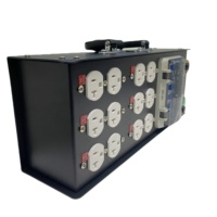 Boîte de distribution d'alimentation portable noire 50A, 6 prises Edison 125V/208V pour événements et scènes